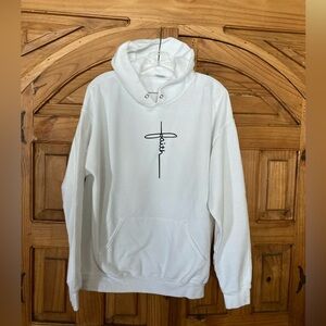 White FAITH Hoodie L